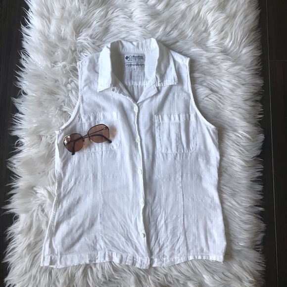 Columbia White Cotton Sleeveless Top - Picture 7 of 7